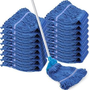 16 Pack Commercial Mop Head Replacements Looped End Wet Mop Head Heavy Duty Mop Heads Cotton String Mops Blue Industrial Cleaning Mop Head Refills for Commercial Industrial Home Cleaning