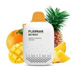 2 x Flerbar Baymax 3500 Puffs 0mg Nicotine Free 12ml Rechargeable E Cigarette Disposable Vape Pen (Mango Pineapple Orange)