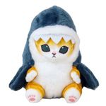 DEYROS Cute Shark Cat Fried Shrimp Cat Plush Doll Pendant Doll Beautiful Room Car Bag Decoration Pendant Opening 13cm (A)