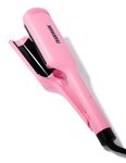 Trademark Beauty Babe Waves X 2 Barrel Curling Iron Hair Waver, 1.25" Quick Heat, Adjustable Temperature Hair Curler, Perfect Beach Waver, Hair Styling Tools, Pink