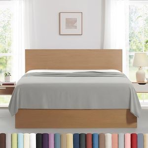 Southshore Fine Living, Inc. 2-Pack King Size Flat Sheets Only, Premium Oversized Grey Bed Sheets, 112" x 102" Cal/King Top Sheet Stays Tucked on Deep Mattresses, Flat Sheet Set of 2, Gray