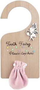 Qunclay Tooth Fairy Tooth Holder Tooth Fairy Door Hanger Bag Tooth Fairy Baby Teeth Keepsake Container for Lost Teeth Kids Boys Girl Milk Teeth Encourage Gift(Modern Style)