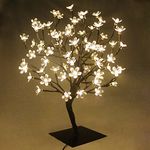 YOSION 60cm LED Cherry Blossom Bonsai Stylt Tree Lamp with 90 LED Warm White Fairy Lights,Stable Square Metal Base,Easter,Christmas Xmas Tree Light