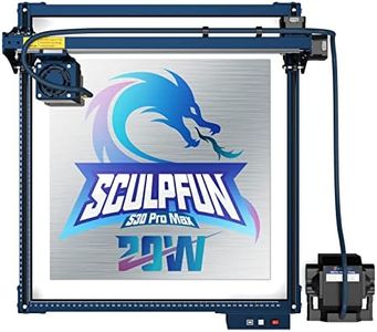 SCULPFUN S30 Pro Max La-ser Engraver, 20W Optical Power Engraving Machine with Automatic Full Air Assist Kit, Cut 10mm Plywood in One Pass, with Replaceable Lens Design and Limit Switch