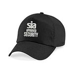 Embroidered Sia Approved Security Orignal 5-Panel Baseball Cap, Security Staff Uniform Workwear Unisex Hat (Black)