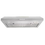 Vesta Charlotte 500cfm Under Cabinet Range Hood With 3 Levels Of Speed, Mechanical Buttons Control, Dishwasher Friendly Baffle Filters, Flexible Vent Connectors, Long LED Stripe