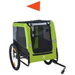 Aosom Dog Bike Trailer with Suspension System, Hitch, Pet Bicycle Trailer for Medium Dogs with 20" Wheels, Storage Pockets, Safey Leash, Reflectors, Flag, Green