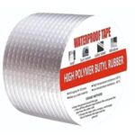 SOMONEX Super Strong Adhesive Waterproof tape Permanent Repair Aluminium Tape Waterproof, Water leakage tape Rubber Foil Suitable for Roof Leak, surface Crack, (5 METER), Silver