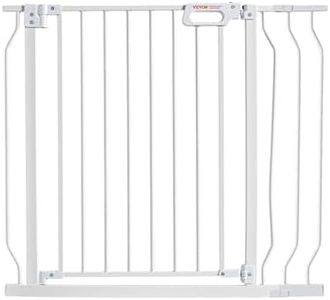 VEVOR Baby Gate, 749-990 mm Extra Wide, 762 mm High, Dog Gate for Stairs Doorways and House, Easy Step Walk Thru Auto Close Child Gate Pet Security Gate with Pressure Mount Kit & Wall Mount Kit, White