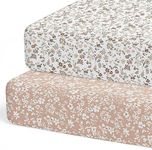 2-Pack Crib Sheet for Standard Crib & Toddler Mattress (Fleurette) - Premium Fitted Baby Crib Sheets Girl - Buttery Soft Cotton Blend - Crib Mattress Sheets Fitted - Baby Bed Sheets