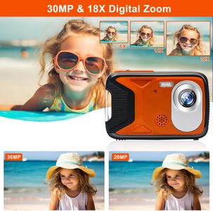 Waterproof Digital Camera 30MP – 17FT Underwater, 32GB Card, Fill Light