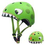 Kids Helmet for 2-8 years old Boys Girls Toddler Bike Helmets Lightweight Dinosaur Multi-Sports Helmet Safety Protection Gear for Cycling Skateboard Scooter, Kids Gifts (Green Dinosaur)