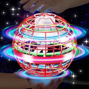 Vantexi Flying Orb Ball Toy,2026 Upgrad Parachute LED,Magic Hand Controlled Mini Gravity Ball,Cosmic Globe Boomerang,Cool Thanksgiving Birthday Gift for 6 7 8 9 10+ Year Old Girls-Bright Red