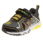 Disney Pixar Boys Toy Story Shoes - Kids Buzz Lightyear and Woody Laceless Light-Up Boys Toddler Character Tennis Sport Athletic Sneakers (Toddler/Little Kid) (Black/Yellow/Green/Blue), Black, 10 US