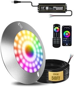 Goldlife P10 6“ 60W 6000LM RGB Pool Lights for Inground Pool Small Wet Niche, AC120V to DC12V, 50ft Cord, Color Changing Underwater Pool Spa Replacement Light, 1/2" NPT Thread