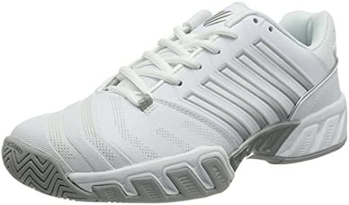 K-Swiss Women's Bigshot Light 4 Tennis Shoe, White/Highrise/Silver, 9 US