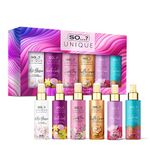 So…? Unique Grande Mini Mist Womens Gift Set with Vanilla Candy, Sweet Pea, Truffle Cream, Cashmere, Peony Blush & White Blossom, Body Mist Fragrance Spray Set (6 x 50ml)