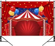 Pnylzzyxh 7x5ft Red Circus Tent Backdrop, Amusement Park Tents Playground Carnival Carousel for Newborn Baby Shower Kids Boy Girl 1st First one Birthday Party Background