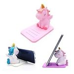 3 Pack Unicorn Phone Holder - Lovely Animal Adjustable Stand Desktop Cell Phone Stand, Creative Cartoon Multi-Function Desk Phone Stand, Smartphone Dock, Accessories Desk, Unicorn Gift for Girl