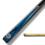 BAIZE MASTER Silver Series CONQUEST 52 Inch Junior 2 Piece Centre Joint Kids Ash Snooker Pool Cue with 9.5mm Layered Tip (Blue)