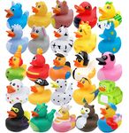 25 Pack Rubber Duck Pack Bath Toy Assortment Bulk Floater Duck for Kids Birthday Gifts Baby Showers Classroom Prizes Party Favors Rubber Duckies for Jeep Summer Beach Pool Toys (25 Pack)