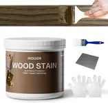 MOLLOR Wood Stain Water Based, Multiple Finishes Wood Oil for Indoor and Outdoor Furniture, Wood Paneling, Cabinets and More, Fast Drying, Low Odor (32oz, Black Sandalwood with Tools)