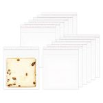 Resealable Adhesive Cello Bags 6x6" 200pcs Clear Cello Bags Square Plastic Bags for Cookie Bakery Candy Soap Cards Snacks Food Gift Favor