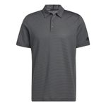 adidas Golf Men's Standard Ottoman Stripe Polo Shirt, Black/Grey Six, Small