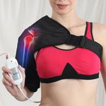 SandPuppy ShoulderHeat - Electric Heating Pad for Shoulder Pain Relief | Men and Women (Black) | Suitable For Both Shoulders | Adjustable 3 Heating Levels | Integrated Overheat Protection Thermostat| Sprains,Stiffness, Soreness and more | Gift for Women Men Mom Dad.