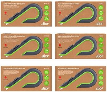 Slice 10503 Ceramic Box Cutter, Retractable, Finger Friendly Blade, Safety Knife, Stays Sharp up to 11x Longer Than Metal Blades, 6 Pack