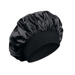 iLamvie Silk Bonnet,Satin Bonnet,Hair Bonnet For Sleeping,Bonnet,Soft And Comfortable Silk Sleep Cap(Black)