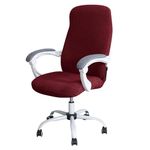 HOKIPO Office Chair Cover Stretchable Water Resistant Stretch Jacquard Computer Chair Slipcover for Desk Chairs, Large, Burgundy (AR-4930-BRGN)