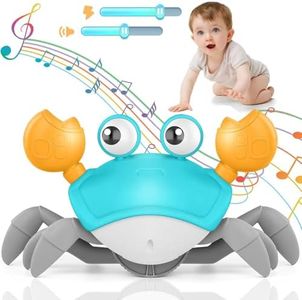 SORFURBOW Crawling Crab Toy 2.0-2024 Baby Boy Tummy Time Walking Activity Crawly Crabby Sound&Speed Control Mute Rechargeable Infant Birthday Gift 3-6 6-12 1 2 3 4 5 6 7 8 9 10 11 12 24 Months