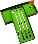 Desktop Golf Pen Toy Set Golf Pen Set Mini Desktop Golf Games Set Including 3 Golf Club Pens and 2 Balls Golf Flag and Driving Range Box Novelty Golf Gifts for Men Dad Boss Boyfriend (1)