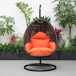 BRISHI Single Seater Swing with Stand for Adult/Outdoor/Indoor/Balcony/Garden/Patio/Hanging Jhula for Home- Dark Grey (Orange)