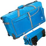 Bago Rolling Duffle Bag with Wheels - 30" 100L Foldable Weekender Bag, Waterproof Heavy Duty Lightweight Duffle Bag for Traveling (Blue)