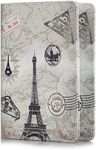 EpicGadget RFID Blocking Premium Leather Passport Holder Travel Wallet Cover Case (Eiffel Tower)