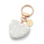 CHUQING Keychain White Heart Shape Car Keychain Glitter Woman Rhinestone Keychain Partner Gift