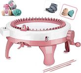 Knitting Machine, 48 Needles Smart Weaving Loom Round Knitting Machines, Knitting Board Rotating Double Knit Loom for Sock/Hat/Scarf/Blankets, Weaving Loom for Adults or Kids