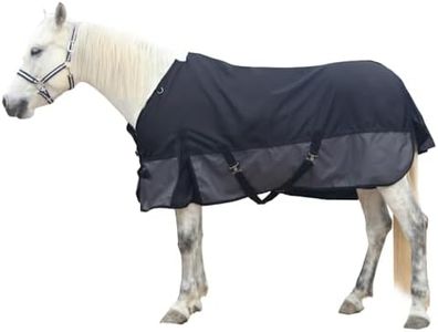 Gallopoff 1200 Denier Rip-Stop Turnout Rain Sheet Lightweight Waterproof Breathable Horse Blanket (No Fill) BlackGrey 78"