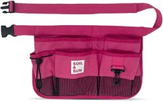 Soil & Sun Garden Tool Belt for Women, Tool Apron, Utility Belt Women, Teacher, Canvas Waist Apron with Pockets,Garden Aprons (Pink)