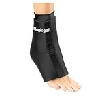 Magic Gel Ankle Ice Pack Wrap - Reusable Hot or Cold Wrap for Injuries - Soft Flexible Heating or Cooling Compression for Ankles, Foot, Heel - Comfortable and Easy to Use - Black