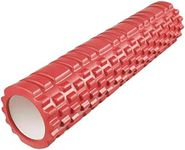 OZSTOCK Yoga Foam Roller Grid Trigger Point Massage Pilates Physio Gym Exercise EVA PVC (Red, 60cm*14cm)