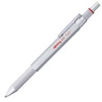 Rotring 600 3-in-1 Multicolor Pen and Mechanical Pencil, Switches Between 2 Ballpoint Pen Fine Point Tips (Black and Red Ink) and 1 Mechanical Pencil Tip (0.5mm Lead), Silver Barrel