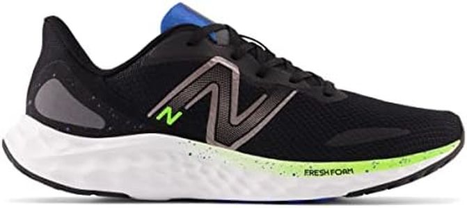 New Balance Men's Fresh Foam Arishi V4 Running Sport Sneakers Shoes Black/Pixel Green/Cobalt/Dark Silver Metallic 11 Wide