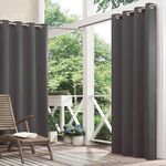 GREEN DECOR- Polyester Waterproof & Sun Blockage Curtains with Top Stainless Steel Eyelet Ideal Used for Outdoor Balcony & Indoor Suitable for Door(Color-Grey,Size -4.5X8.5 Feet)(Pack of 2Pcs)