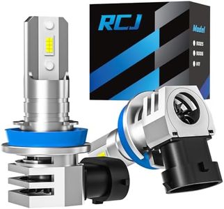 RCJ H11 Bulbs, H8/H9/H16 Fog Light 6000K Cool White with Cooling Fan, Plug-N-Play, Pack of 2