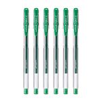 UNI-BALL Signo UM-100 0.7mm Gel Pen | Extremely Quick Drying Ink | Transparent Sleek Body | Smooth Long Lasting Smudge Free Ink | School and Office stationery | Green Ink, Pack of 6