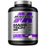 MuscleTech MassTech Elite Protein Powder, Weight & Muscle Mass Gainer, Whey Isolate Mass Protein Powder With 3g Creatine, 80g Protein, 18g BCAA, 14 Servings, 3.2kg, Vanilla Cake