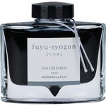 Pilot Iroshizuku Bottled Fountain Pen Ink, Fuyu-Syogun, Rigor of Winter, Cool Gray (69215)